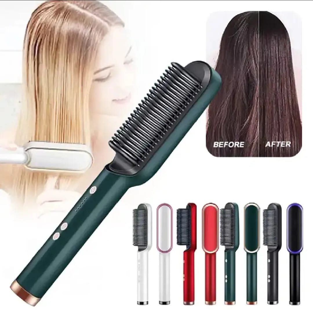 2 in 1 Hair Straightener and Curler -Professional Hair Straightener Brush and Comb for Salon-Quality Results - Hair Style Accessories for Girls