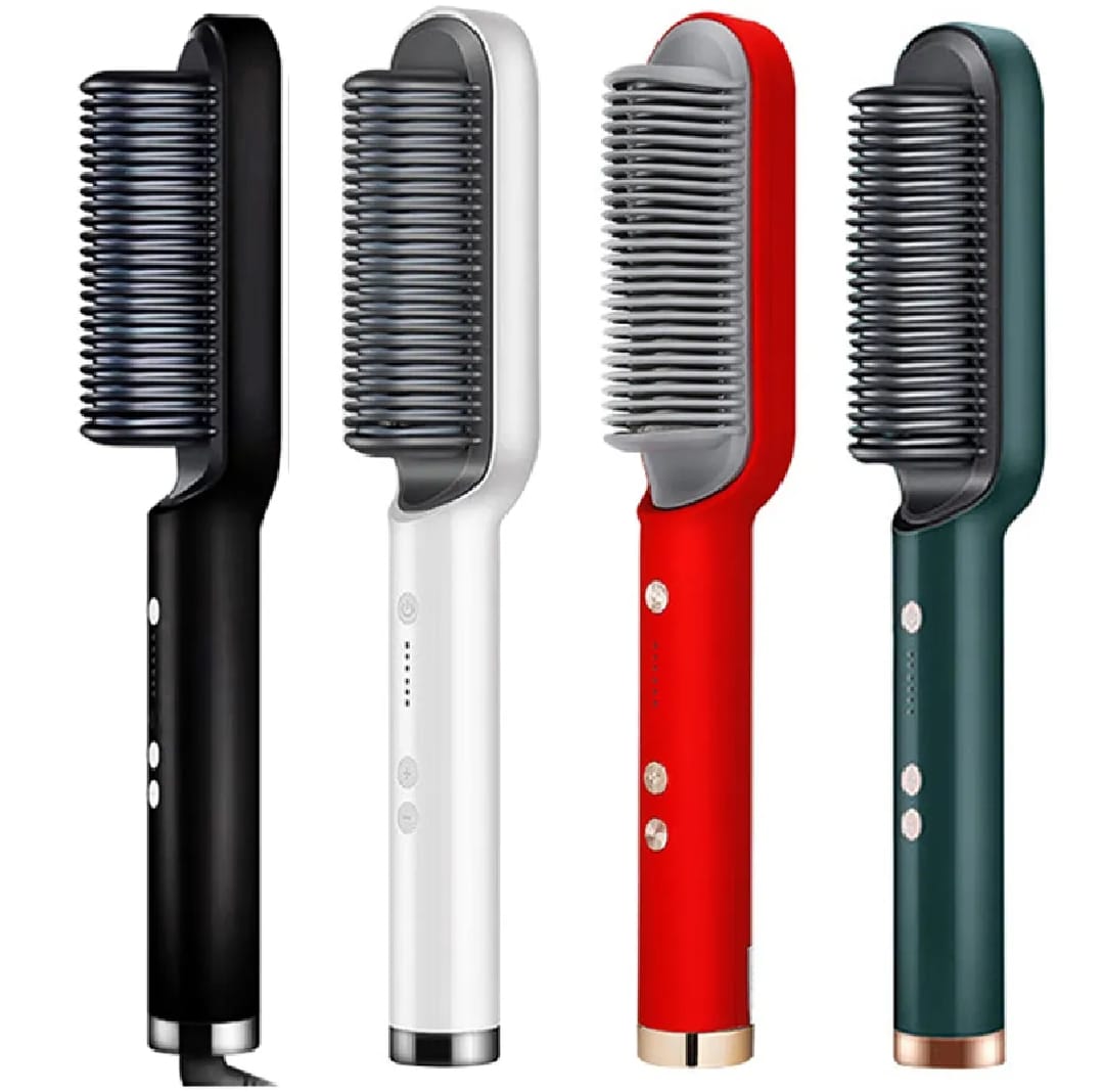 2 in 1 Hair Straightener and Curler -Professional Hair Straightener Brush and Comb for Salon-Quality Results - Hair Style Accessories for Girls